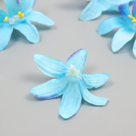 Budon on the leg for decoration "Lily Garden" purple-blue 6.5x6.5 cm-1