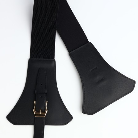 Women's belt, width 15 cm, black color-5