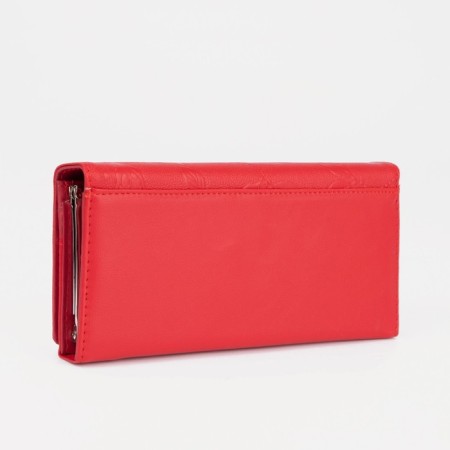 Women's wallet on magnets, red color-1