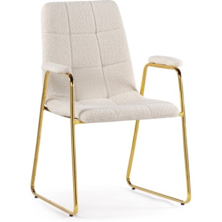 Stool on the Lana Metal Carcass Metal/Building Fabric, Gold/White 57x56x88 cm-1