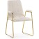 Stool on the Lana Metal Carcass Metal/Building Fabric, Gold/White 57x56x88 cm