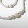 Set 3 objects: earrings, necklaces, bracelet "Pearls" elegant, white color in silver