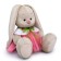 Soft toy "Bunny Mi", in a skirt and a collar with strawberries, 18 cm