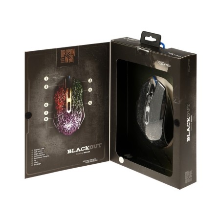 The mouse Qumo Blackout M03, game, wired, 6 buttons, backlight, 3200 dpi, USB, black-8