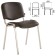 Stool for personnel and visitors to Brabix ISO CF-001, chrome frame, black leatherette