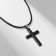 Pendant Male "Cross" Classic, black color on a black lace, 45 cm