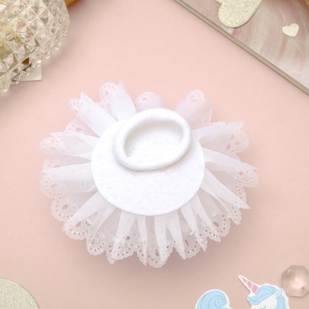 Hair rubber band Bant "Schoolgirl" Flower openwork, white-1