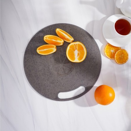 Board cutting plastic round "Eco", d = 31 cm, color gray color-5