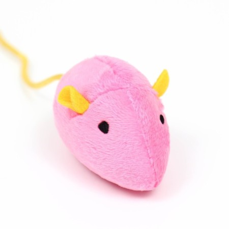 A toy for cats "Mouse with cat mint", 5 cm, pink-3