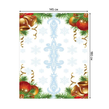 The tablecloth “The house is decorated”, rectangular, Saten, size 145x180 cm-1