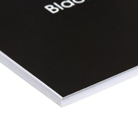 Lowed A6 planing, with opened sheets, 50 sheets, gluing, soft cover, Black Style-2