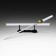 Souvenir weapon "Pachi katana" 100 cm, white with gold, on a stand