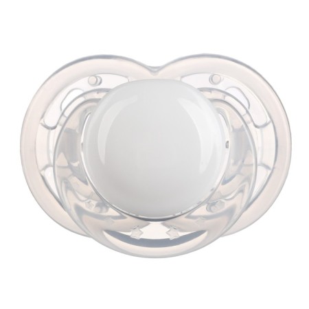 Nipple is an orthodotynic dummy, with a cap, +12 months, white transparent-1