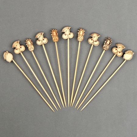Wooden skewers "Fruits", 11 cm, set 12 pcs.-1