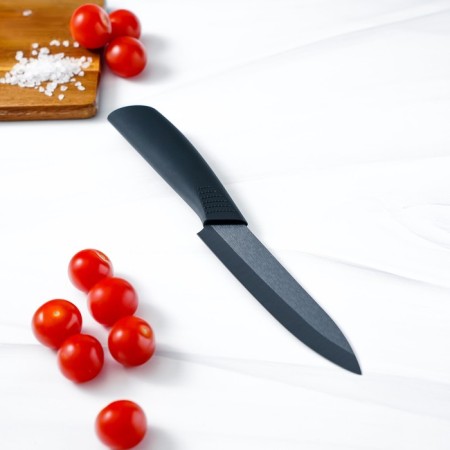 Knife Kuhno ceramic Magistro Black, blade 12.5 cm, handle Soft-Touch, black color-8