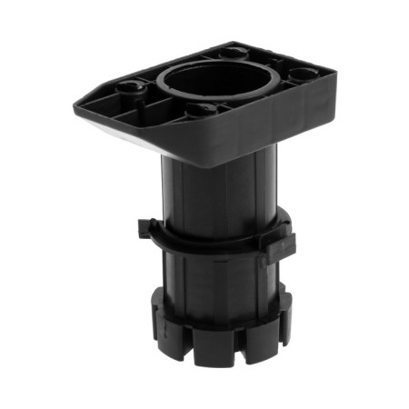 Plastic tundra support adjustable d = 40, h = 100-140 mm, with clip, black, set 4 pcs