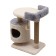Complex for cats with a claw, with a lounger, 63 x 41 x 76 cm, fluffy fur, jute, gray