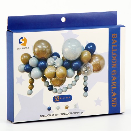 Set for creating compositions from balloons, set of 52 pcs., Brown, silver, blue-1