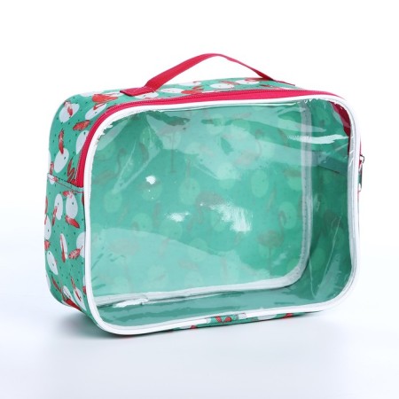 Lightning cosmetic bag, green color