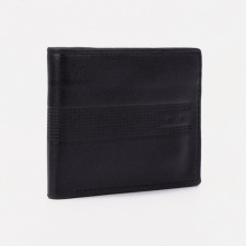 Male purse without fastening, for bills, for cards, black color