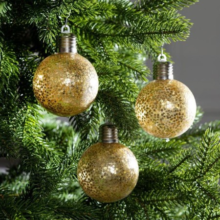 A set of Christmas tree balls “Golden stars” 3 pcs., Battery, 5 LED, glow warm white-1