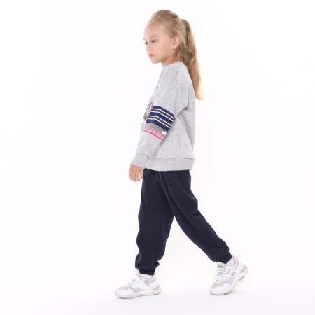 Sweatshirt for girls, gray color, height 152-158cm-2