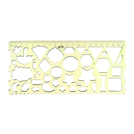 Set of stencils, 2 pieces, geometric shapes, plastic, mix-7