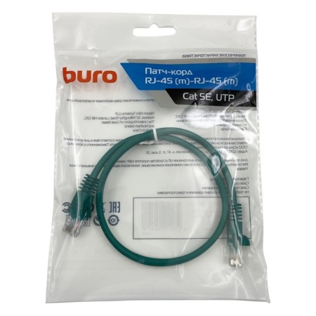 Buro UTP 4 pairs CAT5E CCA Molded 0.5m Green RJ-45 (M) -RJ-45 (M)-1