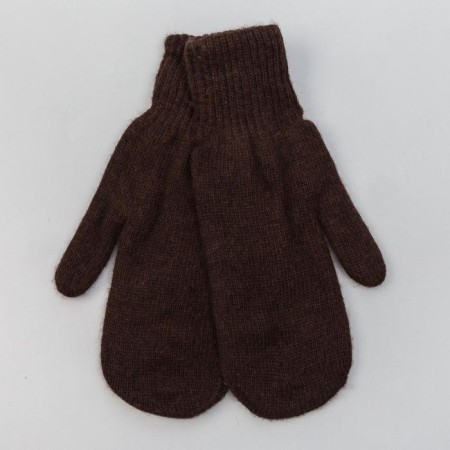 Male mittens from Mongolian wool, chocolate color, size 20-24 (8-9)