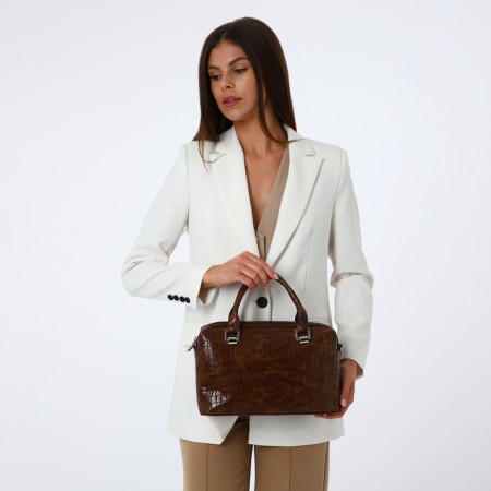Olivi-sakvoyzh bag on lightning, long belt, brown color-7