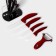 Kitchen kit on the stand “bend”, 4 objects: 3 knives, vegetable vegetables, + knife as a gift, red color red