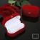 The case velvet for earrings “Oval elongated” 7.5 × 4, the color is red, the insert is white