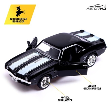Metal Metallic Camaro SS, 1:32, doors, inertia, black color open-2