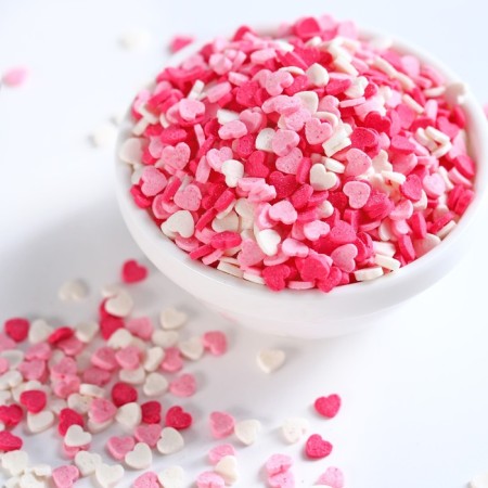 Sprinking confectionery "hearts": pink, red, white, 50 g.-3