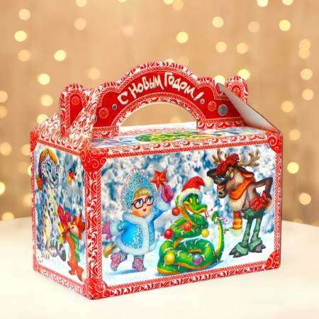 New Year. The gift box "Adventures begin" New Year's suitcase medium 20 x 12 x 19 cm.