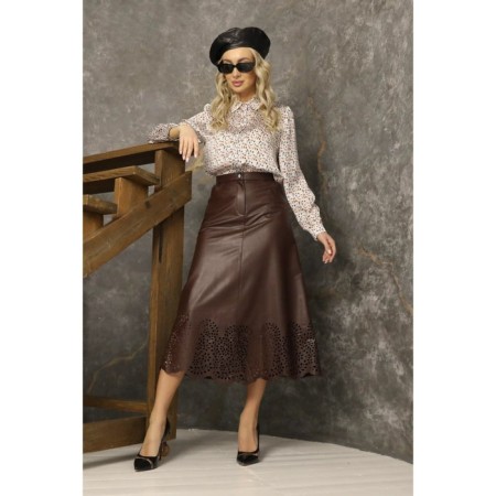 Women's skirt, size 42, brown color-13