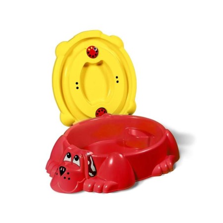 Sandbox "dog" with a lid, red/yellow color-1