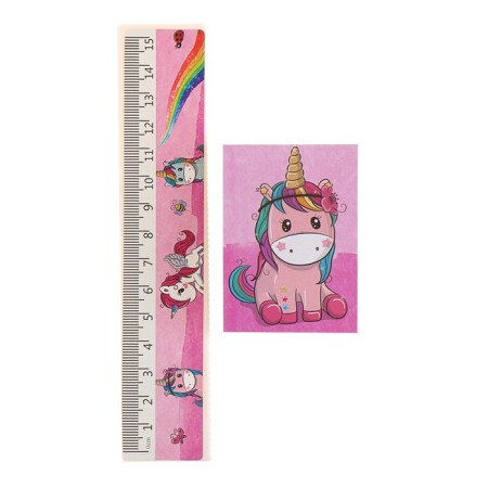 Tables of a desktop children's "unicorn" (stand+2 pencil+ruler+sharpener+eraser+notebook 8 sheets)-3