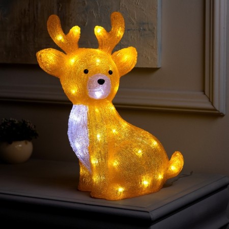 LED figure "Olenenok" 31 × 38 × 17 cm, acrylic, 50 LED, 220 V, glow of white