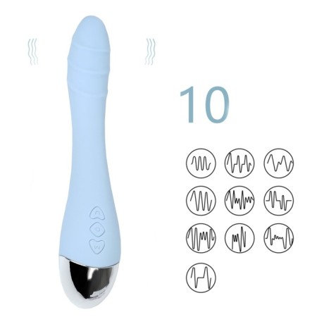 Massage vibrator, 10 modes, 22 x 3 cm, ZU USB, blue-4