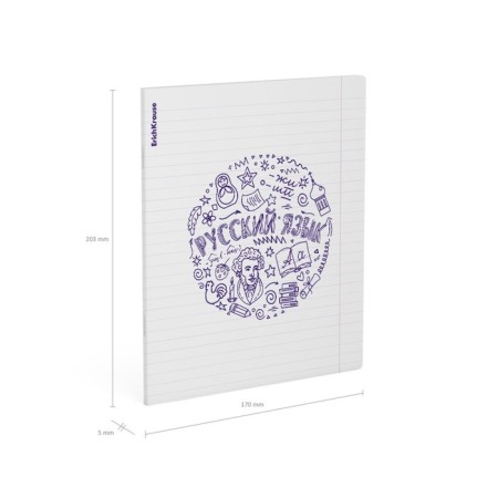 Subject notebook, 48 sheets, ruler, Russian language Erichkrause "Chaos", plastic cover silk-screen cover, block offset 100%, information block-7