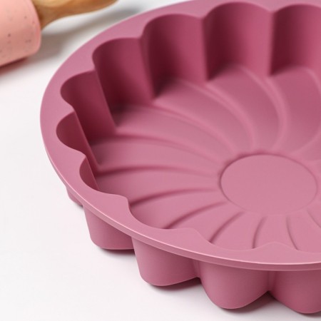 Baking uniform "Chamomile", 23 × 23 × 4.5 cm, lilac color-4
