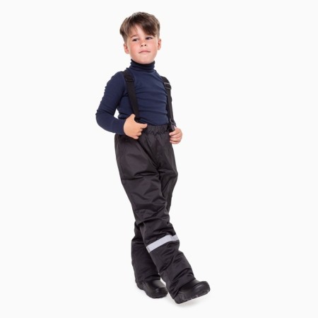 Baby trousers insulated, black color, height 110 cm-3