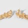 Hanging earrings with rhinestones "Waterfall" oval 3 threads, white color in gold, 32 cm