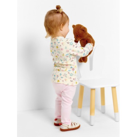 T -shirt with DL. sleeve crumb I Flower, height 80-86 cm, beige-2