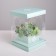 Gift box for flowers with a vase and PVC windows folding, packaging, "love and happiness", 16 x 23 x 16 cm