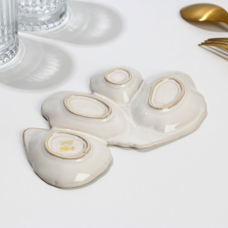 Menzhitsa ceramic "sea shell", 12 x 20 cm, white-blue color-2