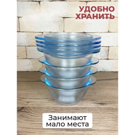 A set of baking pots Panairo Sogretta, with a lid, heat -resistant glass, 1.2 l, 8 objects-6