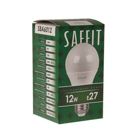 LED LED SAFFIT SBA6012, A60, E27, 12 W, 230 V, 4000 K, 1100 lm, 220 °, 113x60 mm-1