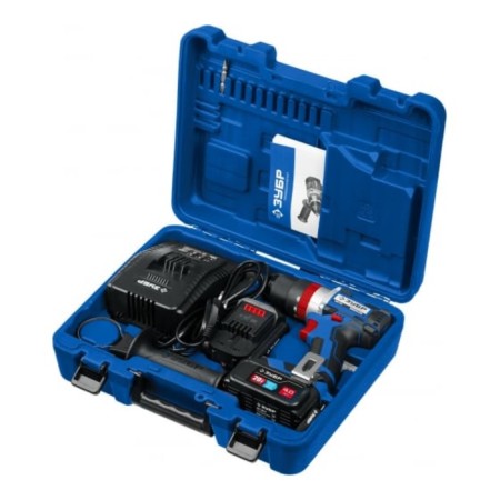 Drill-shuruvret bison DBS-201-42, shock, 2x4 Ah, BZP, 1-13 mm, Li-Lon, 60 nm-4